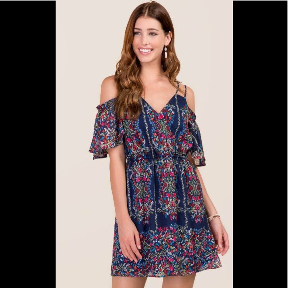 Francesca’s Joslyn Floral Wrap Dress Brand NWT